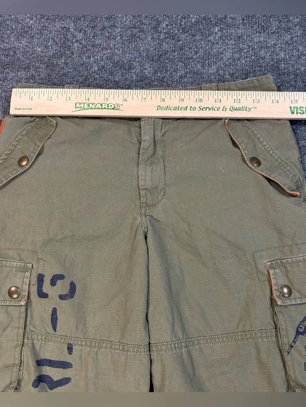 Polo Ralph Lauren Boys 12 Cargo Shorts Green Ripstop Mountain Div RL-65 Patch